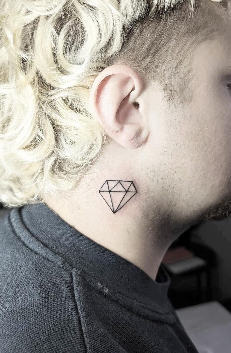 Fine line diamond tattoo by tattoo artist Marcus Kingsland at Markings Tattoos in Beverley, East Riding of Yorkshire.