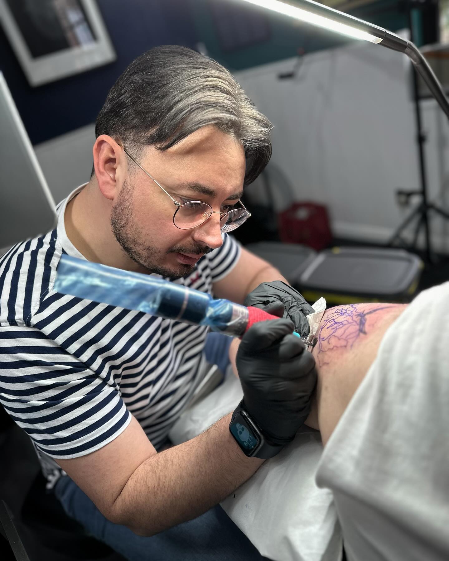 Marcus Kingsland at Markings Tattoos in Beverley, East Riding of Yorkshire.