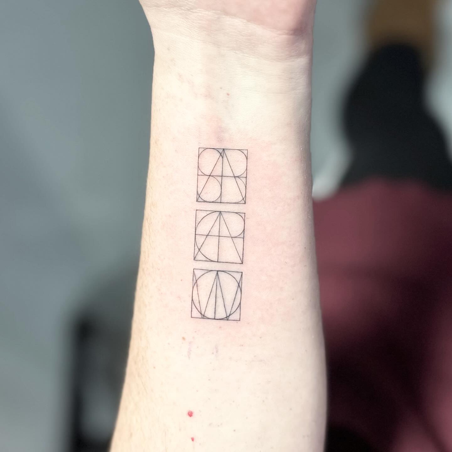 Family initials tattoo by artist Marcus Kingsland at Markings Tattoos in Beverley, East Riding of Yorkshire.